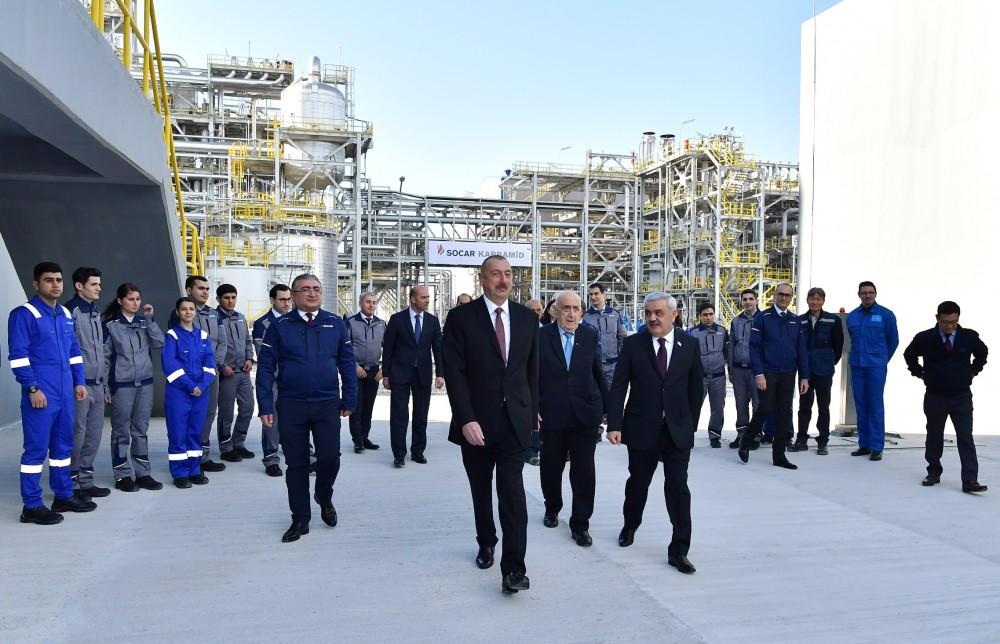 Ilham Aliyev attends inauguration of SOCAR carbamide plant (PHOTO)