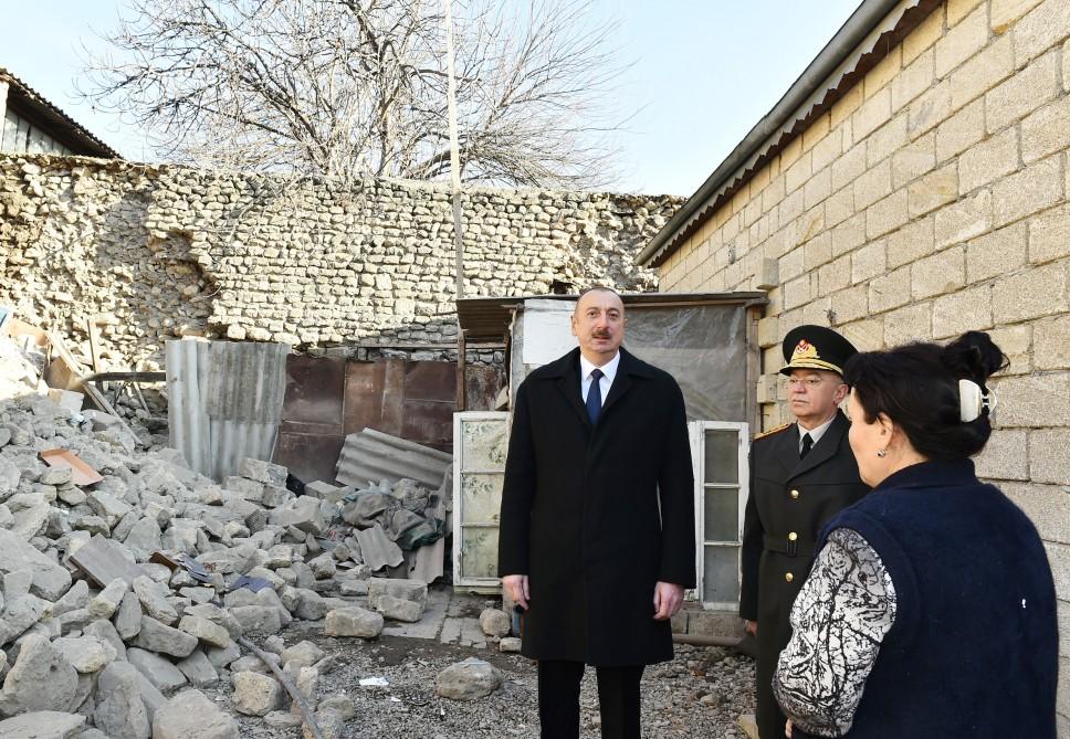 President Ilham Aliyev visited quake-hit Shamakhi (PHOTO)