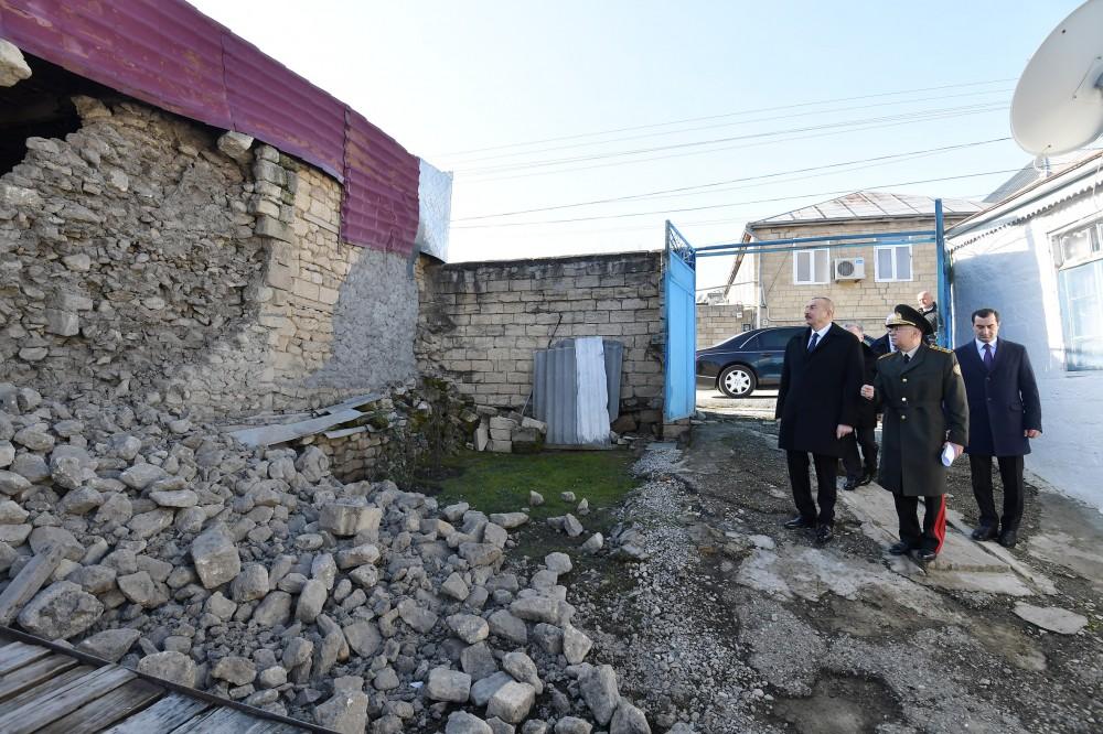 President Ilham Aliyev visited quake-hit Shamakhi (PHOTO)