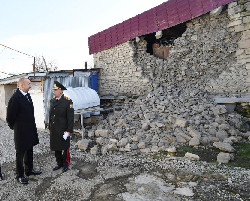 President Ilham Aliyev visited quake-hit Shamakhi (PHOTO)