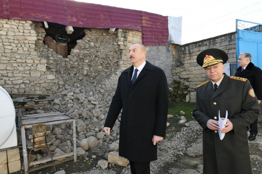 President Ilham Aliyev visited quake-hit Shamakhi (PHOTO)