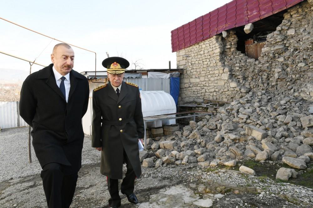 President Ilham Aliyev visited quake-hit Shamakhi (PHOTO)