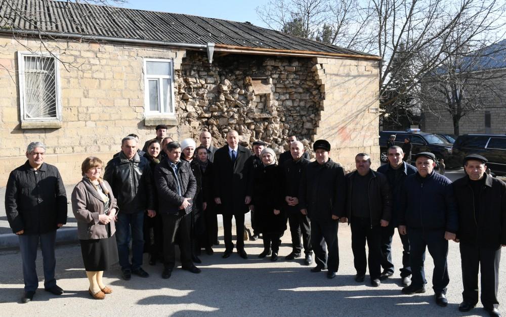 President Ilham Aliyev visited quake-hit Shamakhi (PHOTO)