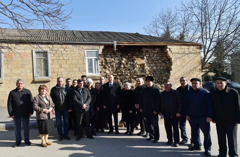 President Ilham Aliyev visited quake-hit Shamakhi (PHOTO)
