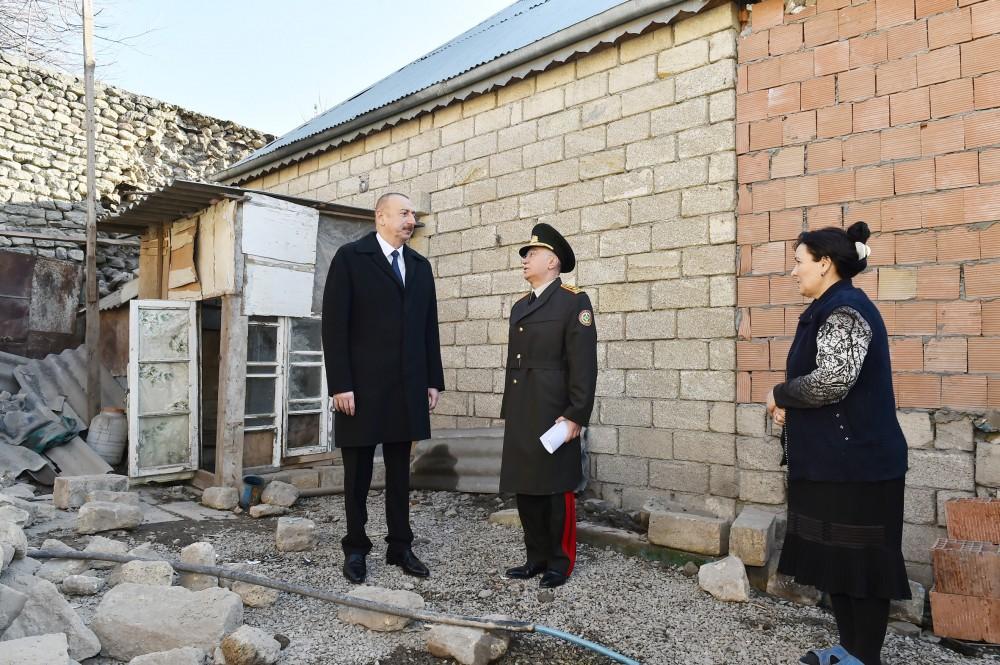 President Ilham Aliyev visited quake-hit Shamakhi (PHOTO)