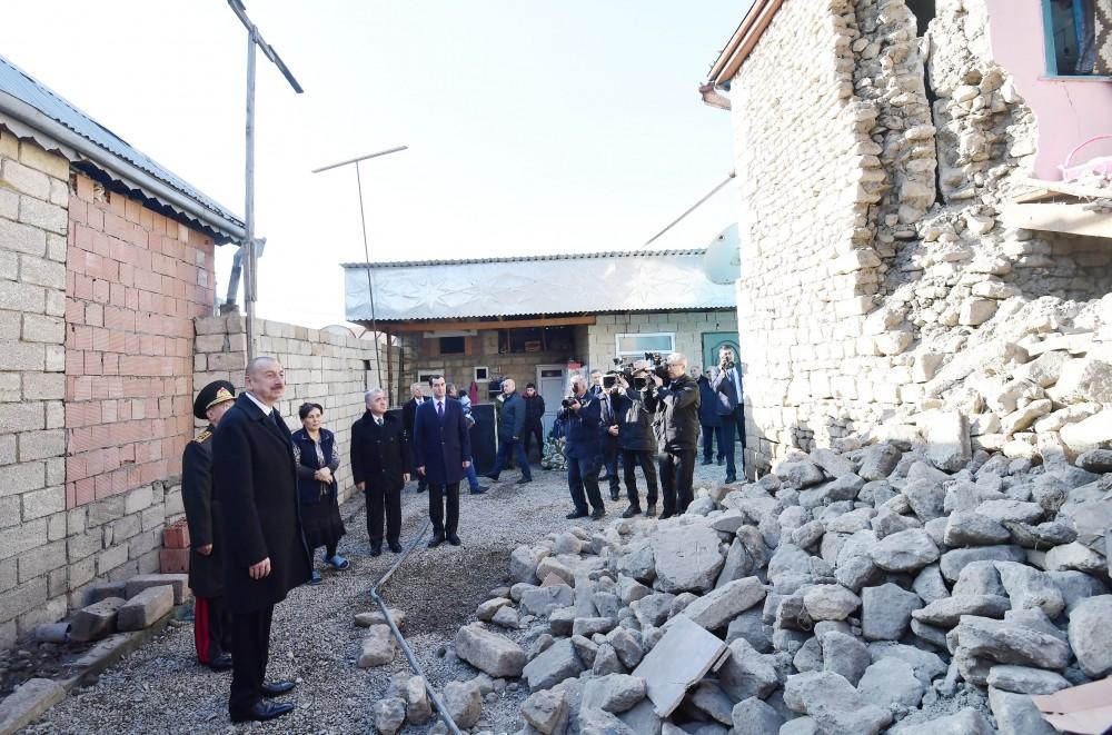 President Ilham Aliyev visited quake-hit Shamakhi (PHOTO)