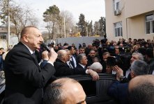 Azerbaijani president, first lady arrive in Shamakhi district for visit (PHOTO)
