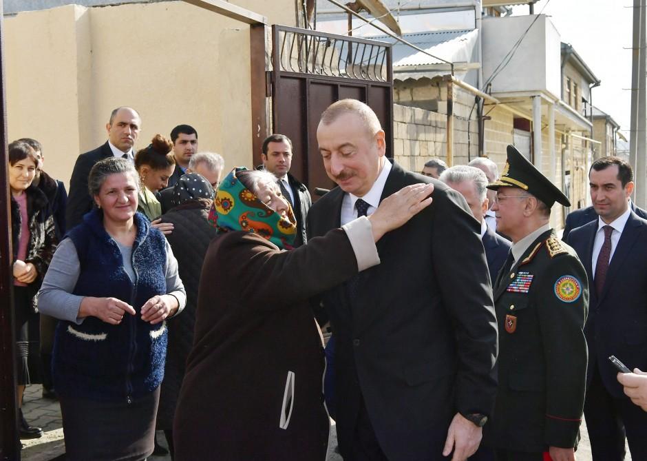 Azerbaijani president, first lady arrive in Shamakhi district for visit (PHOTO)