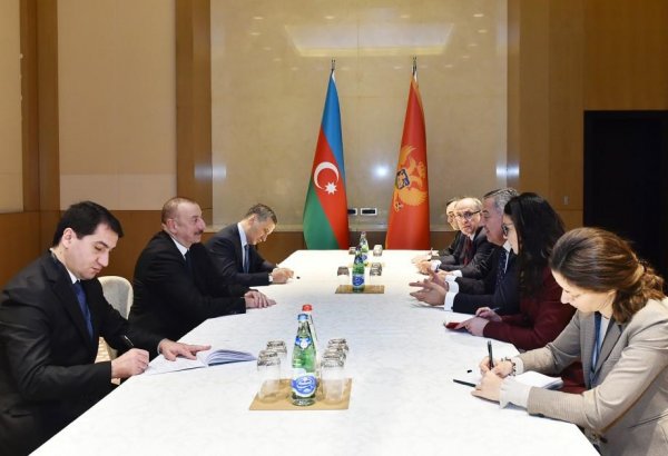 President Ilham Aliyev meets Montenegrin counterpart