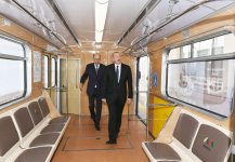 President Ilham Aliyev views conditions created at Bakmil station of Baku Metro after major overhaul (PHOTO)