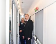 President Ilham Aliyev views passenger train to run on Baku-Tbilisi- Kars route (PHOTO)