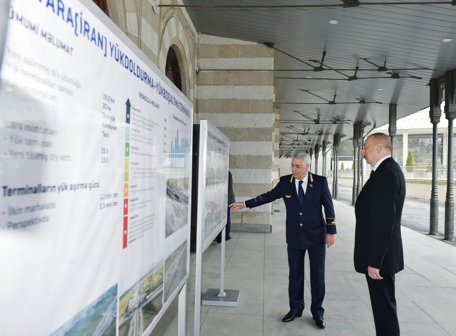 President Ilham Aliyev views passenger train to run on Baku-Tbilisi- Kars route (PHOTO)