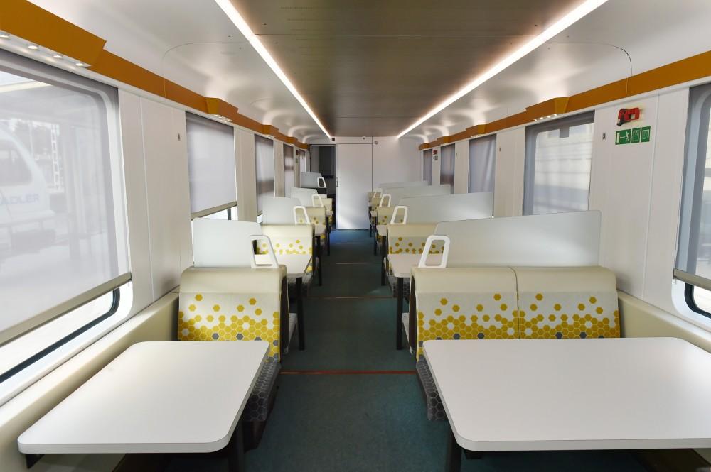 President Ilham Aliyev views passenger train to run on Baku-Tbilisi- Kars route (PHOTO)