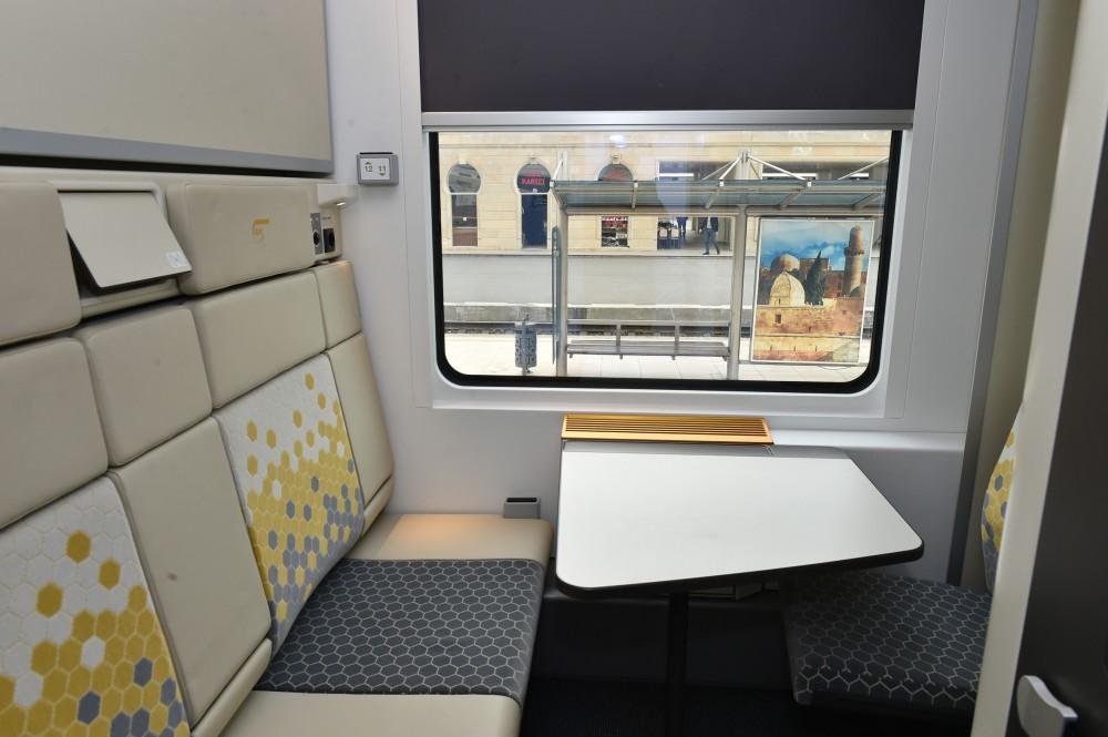 President Ilham Aliyev views passenger train to run on Baku-Tbilisi- Kars route (PHOTO)