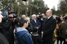 Azerbaijani president, First lady view conditions created at reconstructed Neftchilar park in Baku (PHOTO)