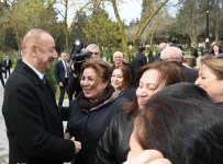Azerbaijani president, First lady view conditions created at reconstructed Neftchilar park in Baku (PHOTO)