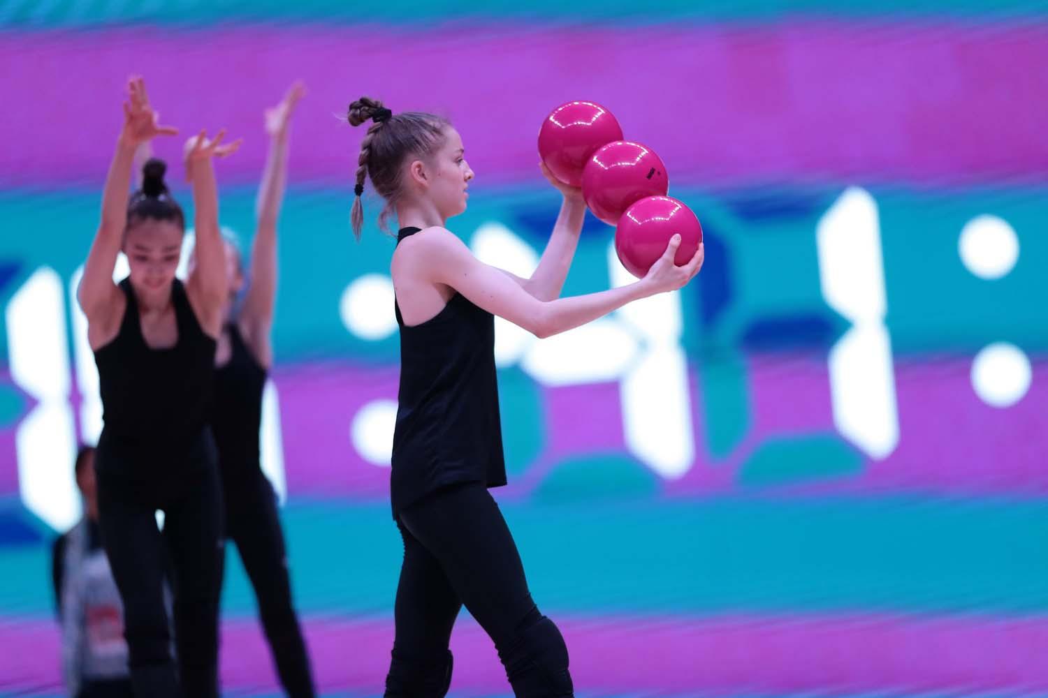 Podium training held in Baku for upcoming Rhythmic Gymnastics World Cup (PHOTO)