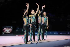 Qualifications of teams in group exercises with three hoops, two pairs of clubs held in World Cup (PHOTO)