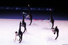 Qualifications of teams in group exercises with three hoops, two pairs of clubs held in World Cup (PHOTO)