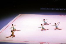 Qualifications of teams in group exercises with three hoops, two pairs of clubs held in World Cup (PHOTO)