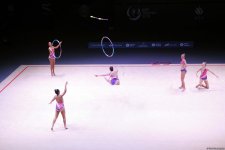 Qualifications of teams in group exercises with three hoops, two pairs of clubs held in World Cup (PHOTO)