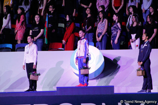 Winners in individual finals of FIG Rhythmic Gymnastics World Cup awarded in Baku (PHOTO)