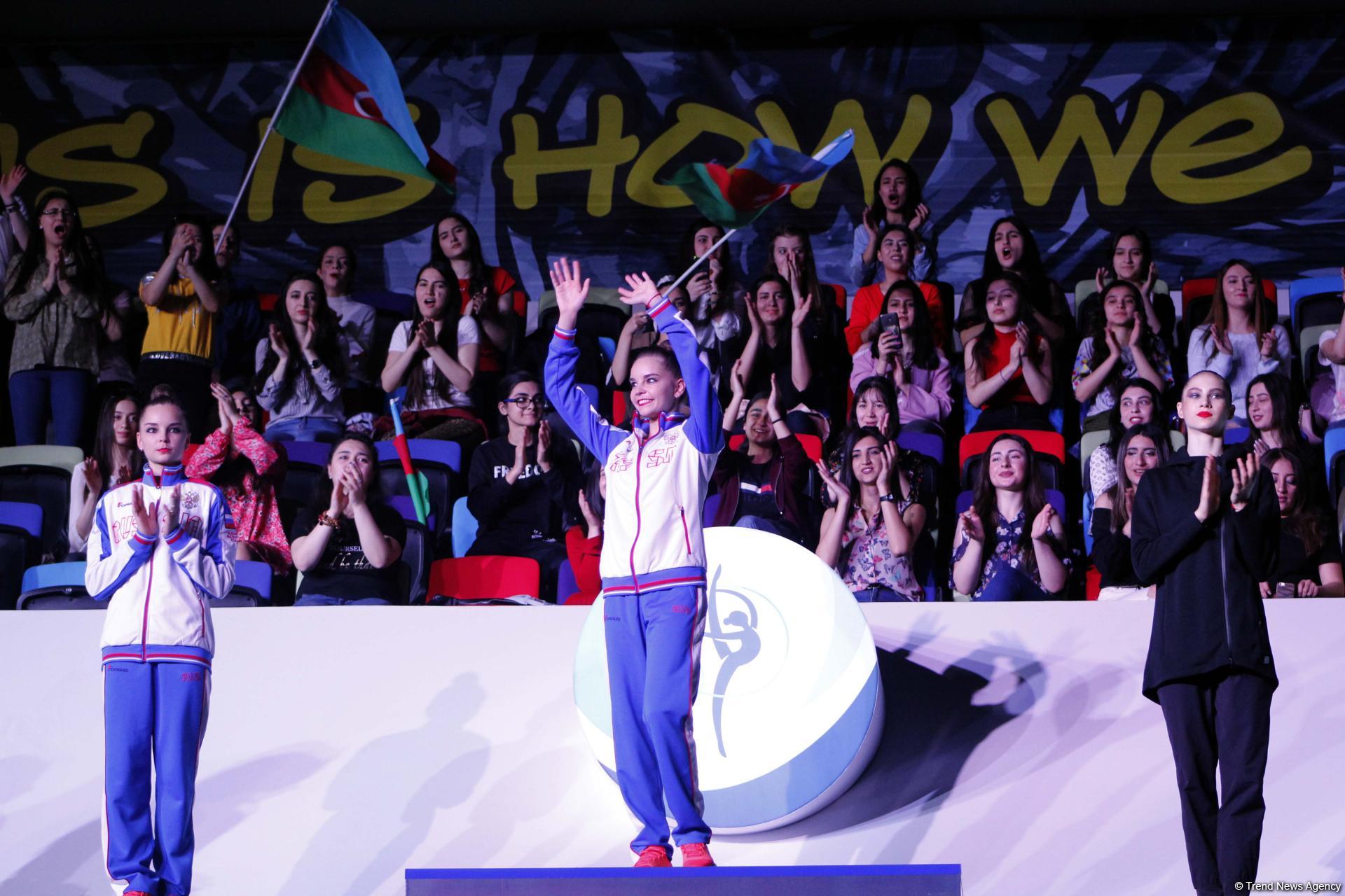 Winners in individual finals of FIG Rhythmic Gymnastics World Cup awarded in Baku (PHOTO)