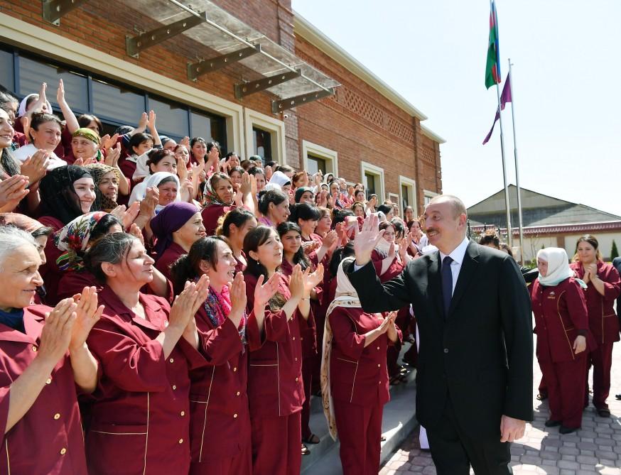 Azerbaijani president, first lady inaugurate Gobustan branch of Azerkhalcha OJSC (PHOTO)