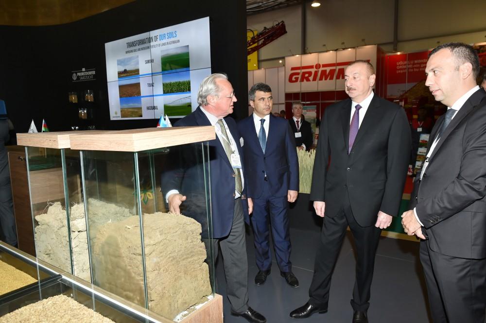 President Aliyev views 25th Azerbaijan International Food Industry and 13th Azerbaijan International Agriculture exhibitions (PHOTO)
