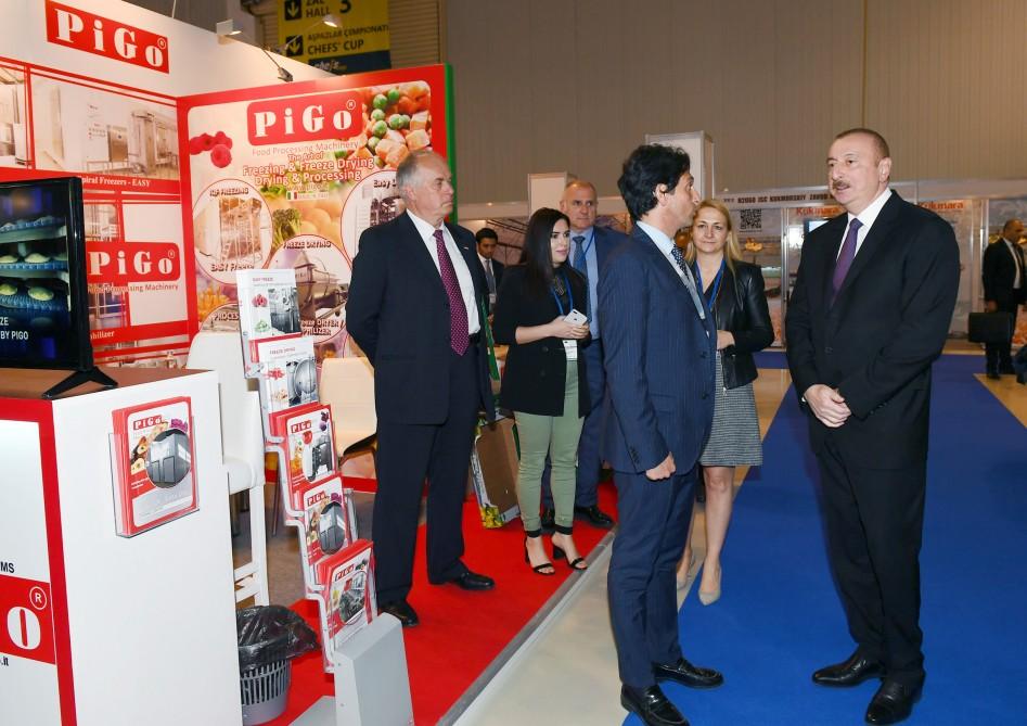 President Aliyev views 25th Azerbaijan International Food Industry and 13th Azerbaijan International Agriculture exhibitions (PHOTO)