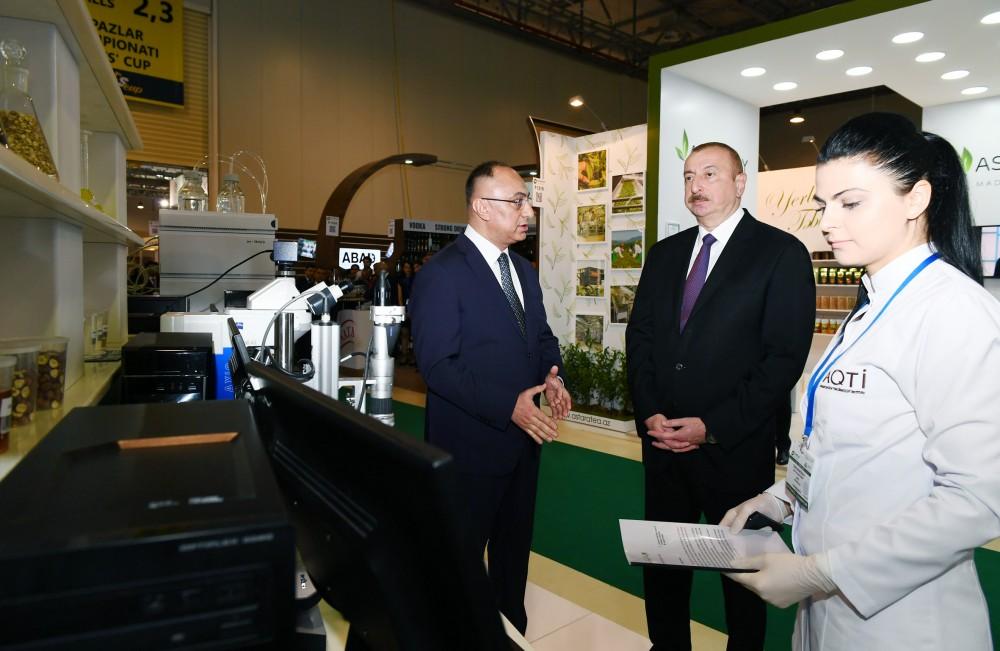 President Aliyev views 25th Azerbaijan International Food Industry and 13th Azerbaijan International Agriculture exhibitions (PHOTO)