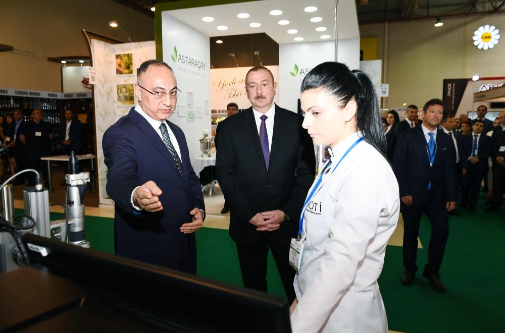 President Aliyev views 25th Azerbaijan International Food Industry and 13th Azerbaijan International Agriculture exhibitions (PHOTO)