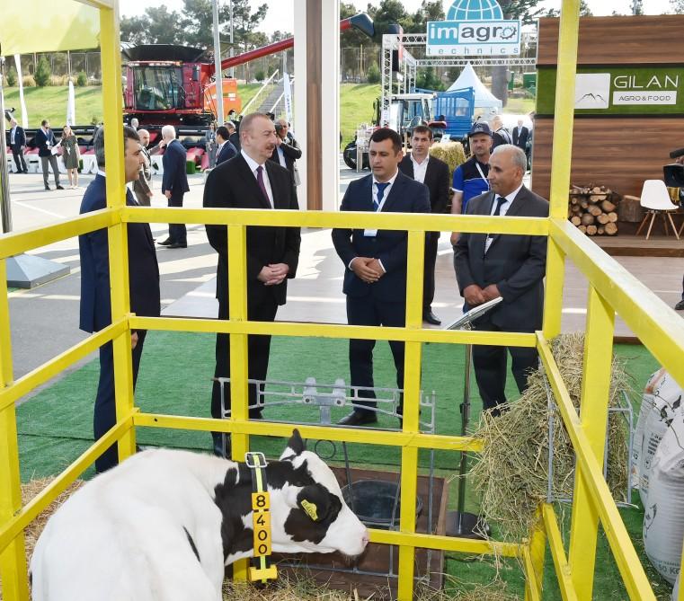 President Aliyev views 25th Azerbaijan International Food Industry and 13th Azerbaijan International Agriculture exhibitions (PHOTO)