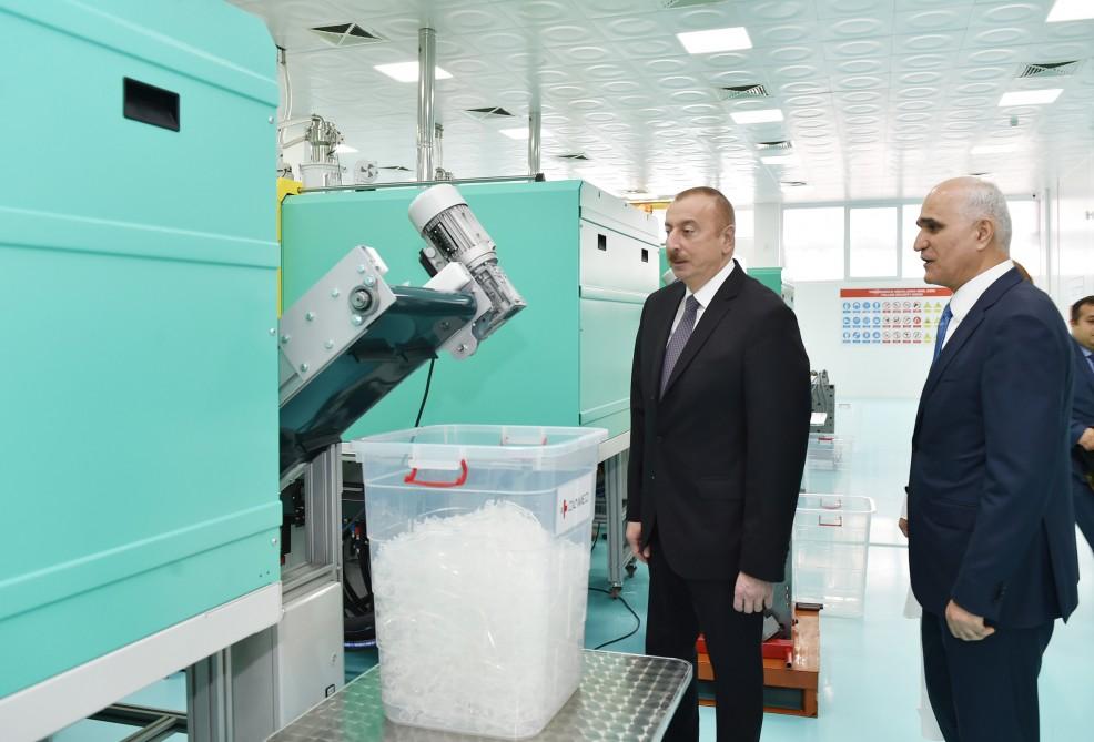 Ilham Aliyev attends opening of “Diamed Co” syringe plant in Pirallahi Industrial Park (PHOTO)
