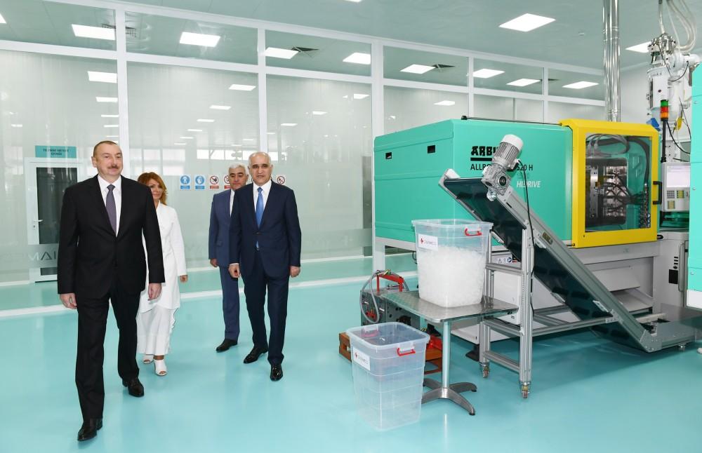 Ilham Aliyev attends opening of “Diamed Co” syringe plant in Pirallahi Industrial Park (PHOTO)