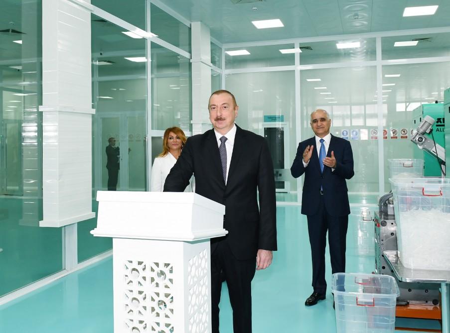 Ilham Aliyev attends opening of “Diamed Co” syringe plant in Pirallahi Industrial Park (PHOTO)