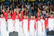 Awarding ceremony of winners of European Aerobic Gymnastics Championships in junior team competition held in Baku (PHOTO)