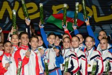 Awarding ceremony of winners of European Aerobic Gymnastics Championships in junior team competition held in Baku (PHOTO)