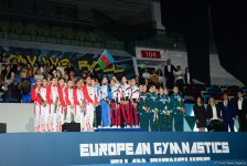 Awarding ceremony of winners of European Aerobic Gymnastics Championships in junior team competition held in Baku (PHOTO)
