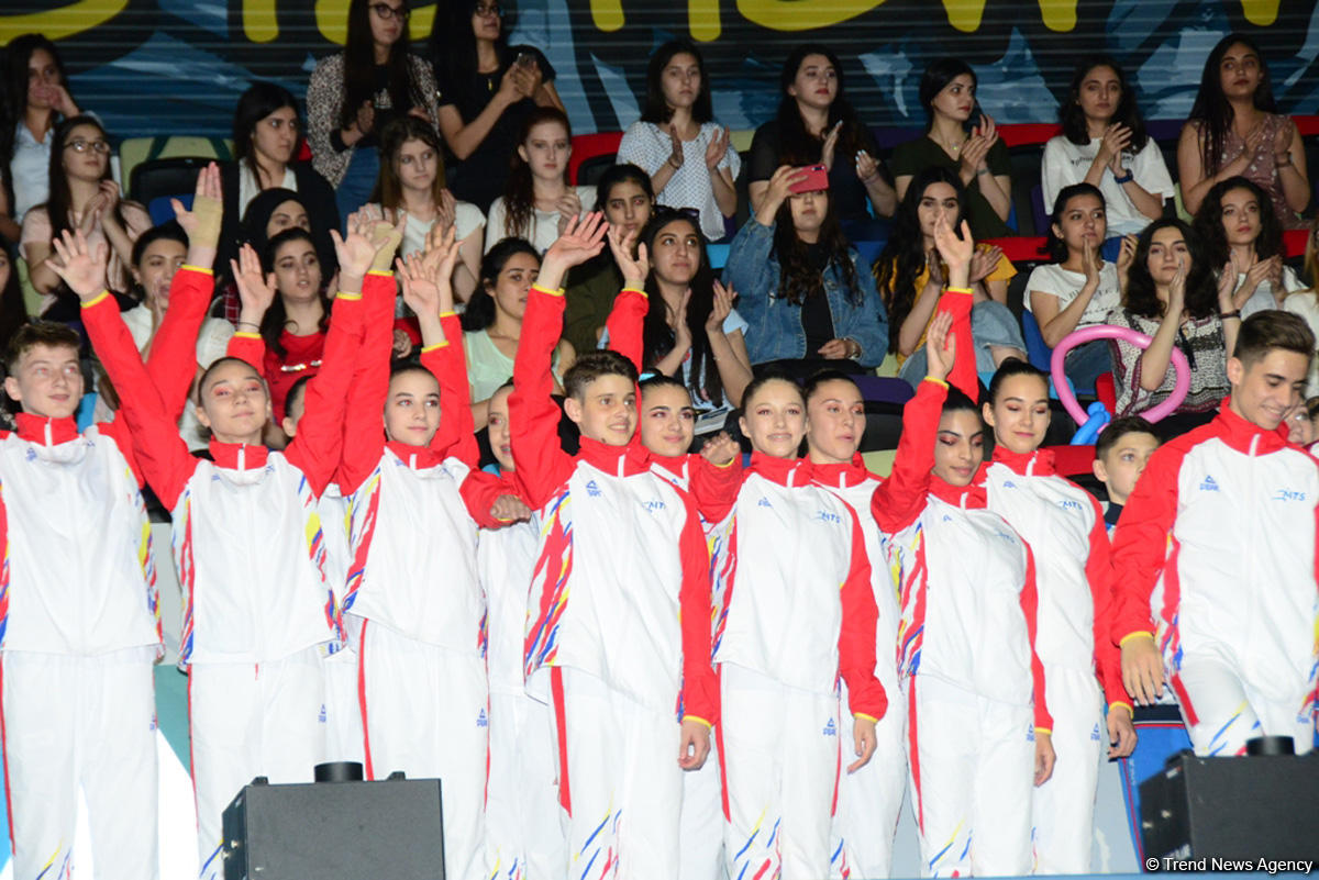 Awarding ceremony of winners of European Aerobic Gymnastics Championships in junior team competition held in Baku (PHOTO)