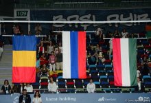 Awarding ceremony of winners of European Aerobic Gymnastics Championships in team competition among senior gymnasts held in Baku (PHOTO)