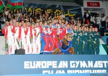 Awarding ceremony of winners of European Aerobic Gymnastics Championships in team competition among senior gymnasts held in Baku (PHOTO)