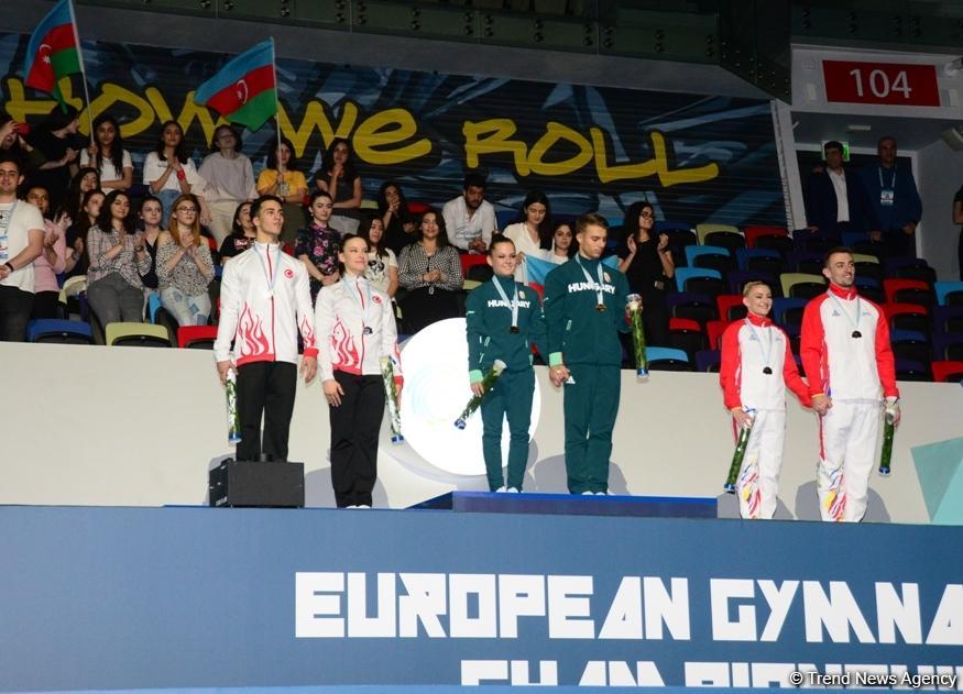 Winners among individual men and women, mixed pairs of seniors awarded within European Aerobic Gymnastics Championships in Baku (PHOTO)