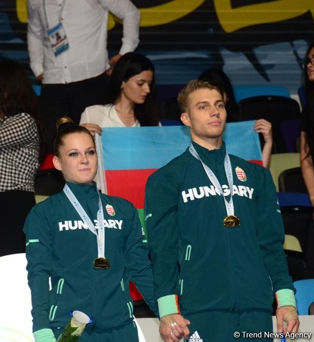 Winners among individual men and women, mixed pairs of seniors awarded within European Aerobic Gymnastics Championships in Baku (PHOTO)