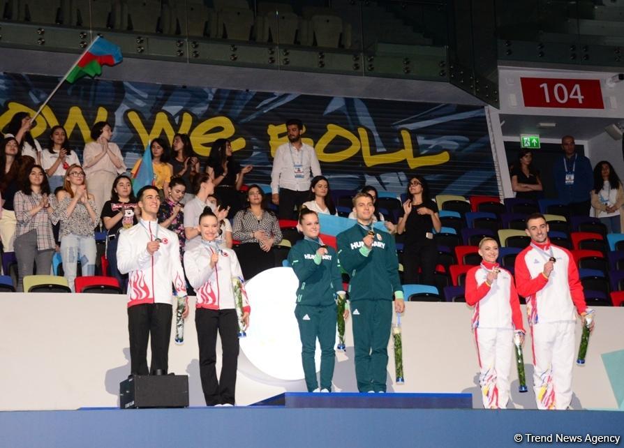 Winners among individual men and women, mixed pairs of seniors awarded within European Aerobic Gymnastics Championships in Baku (PHOTO)