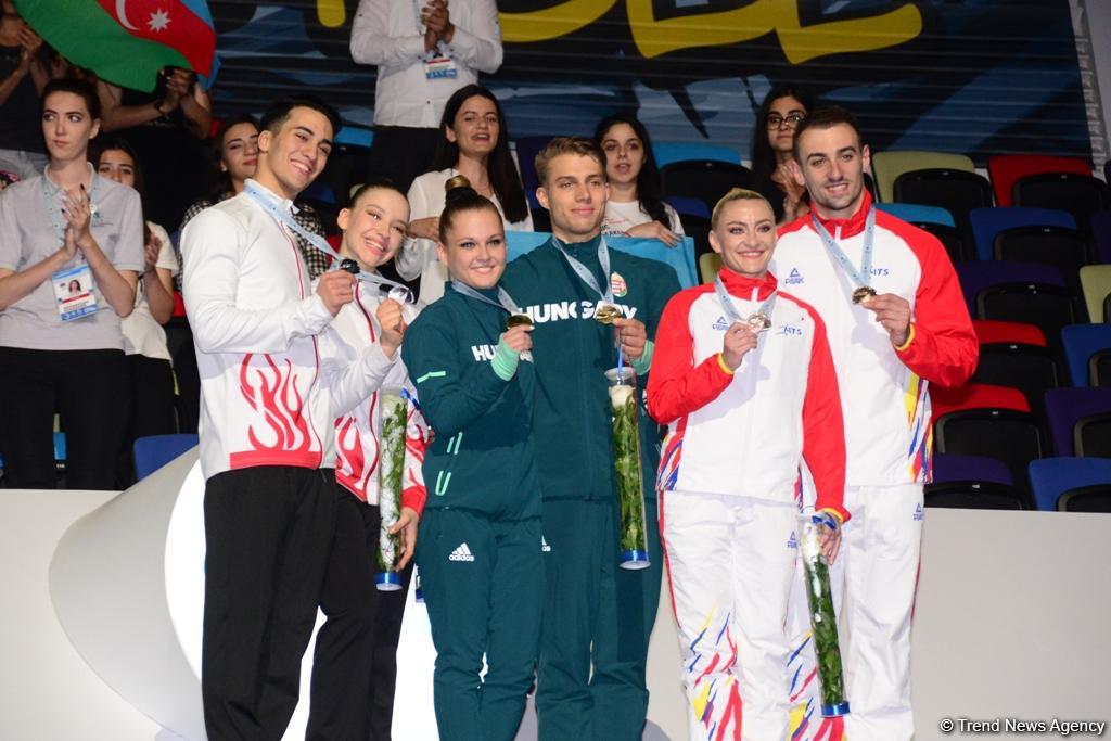Winners among individual men and women, mixed pairs of seniors awarded within European Aerobic Gymnastics Championships in Baku (PHOTO)