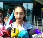 Victorious Azerbaijani gymnast returns home from FIG Championships in Moscow (PHOTO)