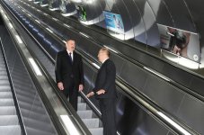 President Ilham Aliyev views work done at Khatai station of Baku Metro (PHOTO)