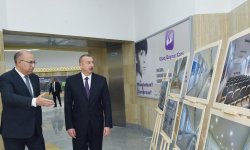 President Ilham Aliyev views work done at Khatai station of Baku Metro (PHOTO)