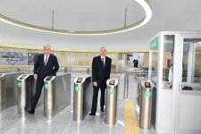 President Ilham Aliyev views work done at Khatai station of Baku Metro (PHOTO)
